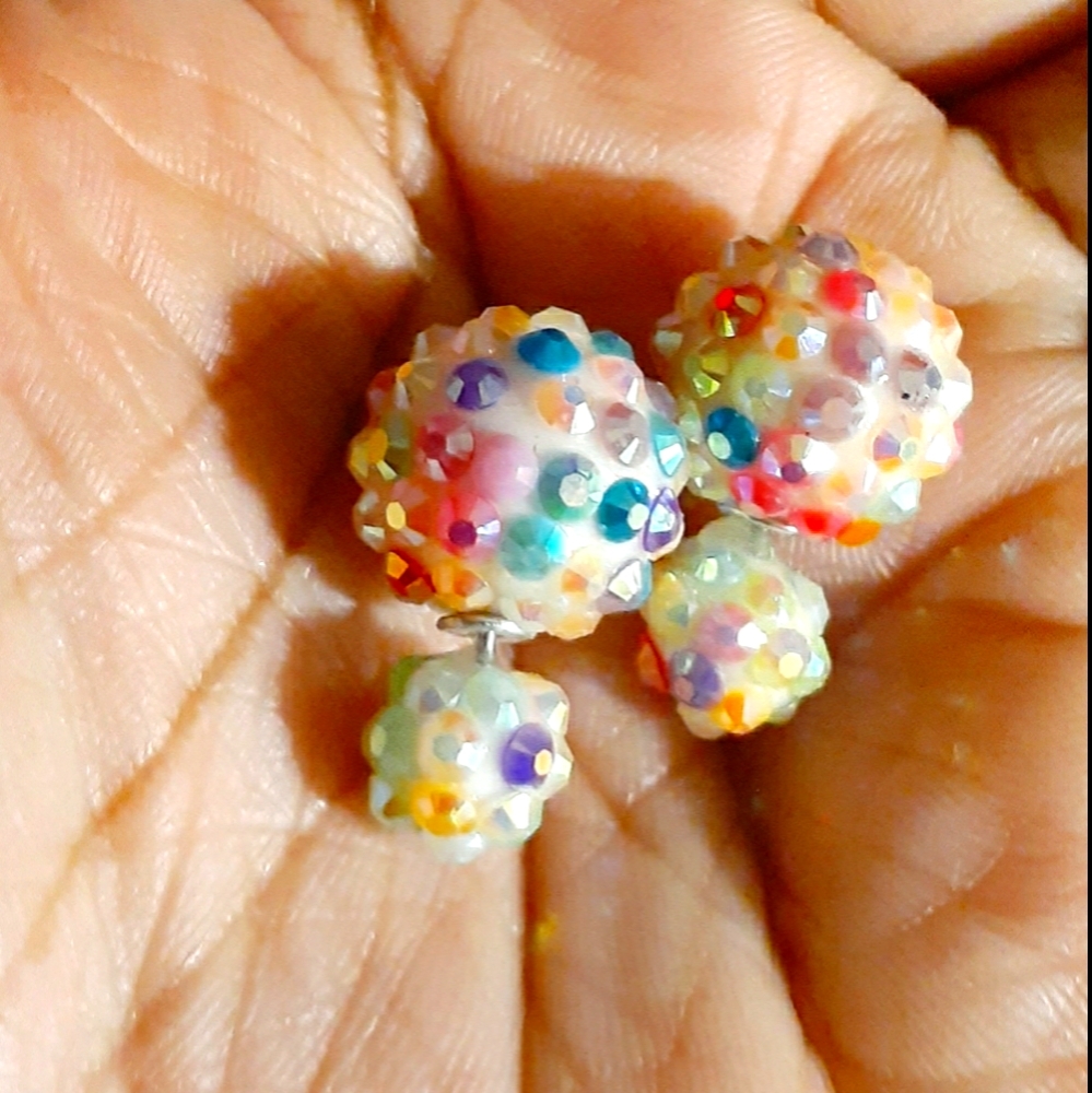 🔮Colorful Sparkle Double-Side Ball Earrings🔮